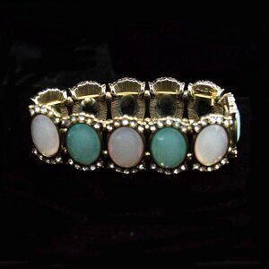 PASTEL PINK & BLUE FACETED ACRYLIC STONE STRETCH BRACELET - JBSYCLP1